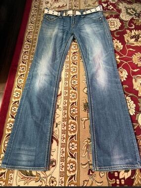 Rock Revival Light Blue Flared Jeans.